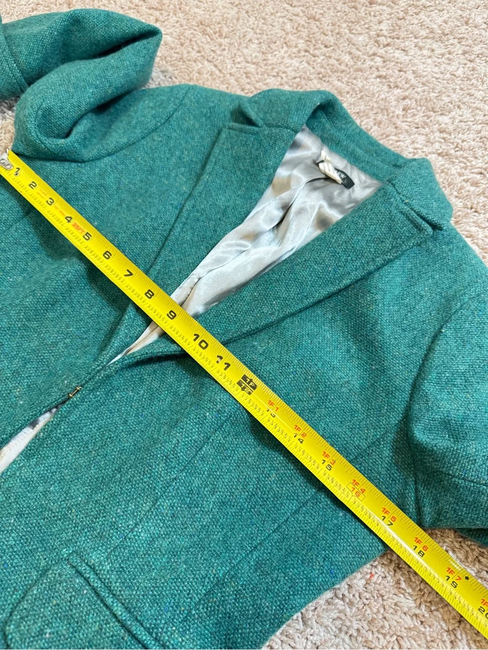 J Crew 100% Wool Green Blazer Jacket Full Lined Size 6P